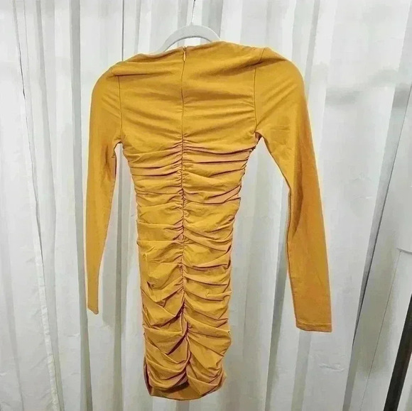 Tiger Mist Womens Size XS Mustard Yellow Bodycon Dress - Picture 12 of 13
